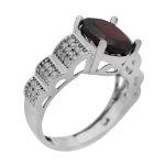 انگشتر گارنت نقره زنانه طرح مهسا