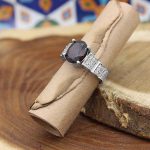 انگشتر گارنت نقره زنانه طرح مهسا - Image 2