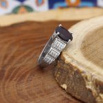 انگشتر گارنت نقره زنانه طرح مهسا - Image 3