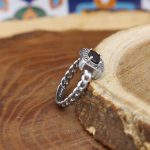 انگشتر گارنت نقره زنانه طرح نورا - Image 3