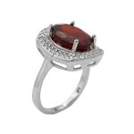 انگشتر گارنت الماس تراش نقره زنانه طرح روژین