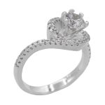 حلقه تک نگین نقره زنانه طرح شهره