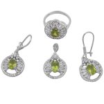 نیم ست زبرجد الماس تراش نقره زنانه طرح رامدخت