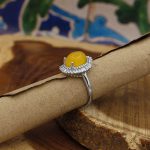 انگشتر شرف الشمس نقره زنانه طرح حنا + حکاکی - Image 4