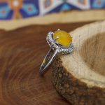 انگشتر شرف الشمس نقره زنانه طرح حنا + حکاکی - Image 3