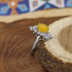 انگشتر شرف الشمس نقره زنانه طرح هلنسا + حکاکی - Image 3