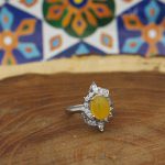 انگشتر شرف الشمس نقره زنانه طرح هلنسا + حکاکی - Image 2