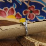 انگشتر شرف الشمس نقره زنانه طرح الیزابت + حکاکی - Image 4