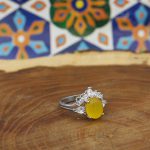 انگشتر شرف الشمس نقره زنانه طرح الیزابت + حکاکی - Image 2