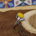 انگشتر شرف الشمس نقره زنانه طرح الیزابت + حکاکی - Image 3