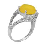 انگشتر شرف الشمس نقره زنانه طرح زنبق + حکاکی