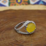 انگشتر شرف الشمس نقره زنانه طرح زنبق + حکاکی - Image 3