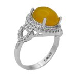 انگشتر شرف الشمس نقره زنانه طرح رازقی + حکاکی