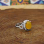 انگشتر شرف الشمس نقره زنانه طرح رازقی + حکاکی - Image 2