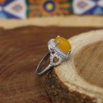 انگشتر شرف الشمس نقره زنانه طرح رازقی + حکاکی - Image 3