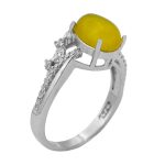 انگشتر شرف الشمس نقره زنانه طرح اقاقی + حکاکی