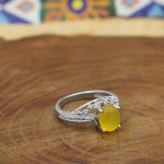 انگشتر شرف الشمس نقره زنانه طرح اقاقی + حکاکی - Image 3