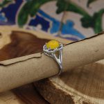 انگشتر شرف الشمس نقره زنانه طرح نسترن + حکاکی - Image 4