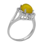 انگشتر شرف الشمس نقره زنانه طرح نسترن + حکاکی