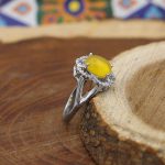 انگشتر شرف الشمس نقره زنانه طرح نسترن + حکاکی - Image 2