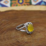 انگشتر شرف الشمس نقره زنانه طرح نسترن + حکاکی - Image 3