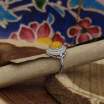 انگشتر شرف الشمس نقره زنانه طرح نوشین + حکاکی - Image 3