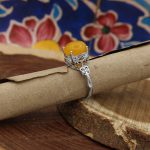 انگشتر شرف الشمس نقره زنانه طرح تارا + حکاکی - Image 4