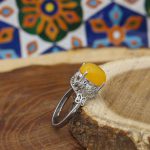 انگشتر شرف الشمس نقره زنانه طرح تارا + حکاکی - Image 3