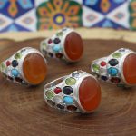 انگشتر چند سنگ نقره مردانه دست ساز طرح فاخر آرش - Image 6