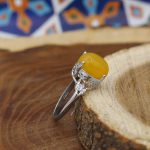 انگشتر شرف الشمس نقره زنانه طرح جواهر + حکاکی - Image 2