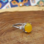 انگشتر شرف الشمس نقره زنانه طرح جواهر + حکاکی - Image 3