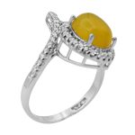 انگشتر شرف الشمس نقره زنانه طرح محیا + حکاکی