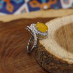 انگشتر شرف الشمس نقره زنانه طرح محیا + حکاکی - Image 2