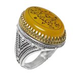 انگشتر شرف الشمس نقره مردانه طرح شاه خراسان + حکاکی