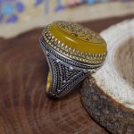 انگشتر شرف الشمس نقره مردانه طرح شاه خراسان + حکاکی - Image 2