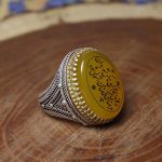 انگشتر شرف الشمس نقره مردانه طرح شاه خراسان + حکاکی - Image 3