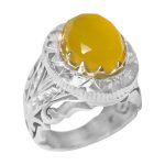 انگشتر شرف الشمس نقره مردانه دست ساز طرح کوروش + حکاکی