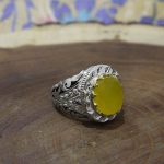 انگشتر شرف الشمس نقره مردانه دست ساز طرح کوروش + حکاکی - Image 3