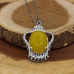 گردنبند شرف الشمس زنانه نقره طرح رویال + حکاکی - Image 2