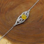 دستبند شرف الشمس نقره زنانه طرح ریحانه + حکاکی - Image 4