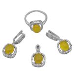 نیم ست شرف الشمس نقره زنانه طرح ایران + حکاکی