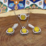 نیم ست شرف الشمس نقره زنانه طرح ایران + حکاکی - Image 2