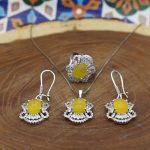 نیم ست شرف الشمس نقره زنانه طرح صالحه + حکاکی - Image 2