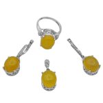 نیم ست شرف الشمس نقره زنانه طرح تمنا + حکاکی