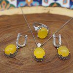 نیم ست شرف الشمس نقره زنانه طرح تمنا + حکاکی - Image 2