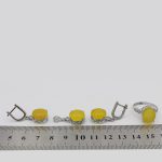 نیم ست شرف الشمس نقره زنانه طرح مروارید + حکاکی - Image 3