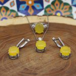 نیم ست شرف الشمس نقره زنانه طرح مروارید + حکاکی - Image 2