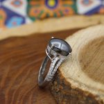 انگشتر حدید صینی نقره زنانه طرح همدم + حکاکی - Image 2