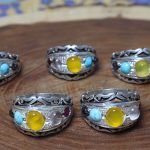 انگشتر چند نگین نقره مردانه طرح روایت امام صادق (ع) + حکاکی شرف الشمس - Image 5