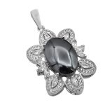 گردنبند حدید صینی زنانه نقره طرح قمرتاج + حکاکی